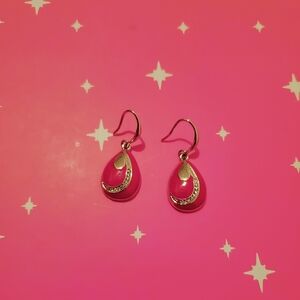Elegant Pink Teardrop Earrings